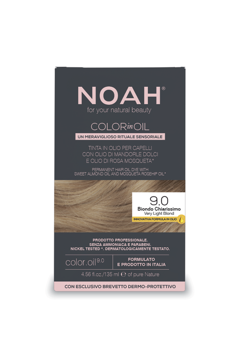 Ulei de colorare permanentă Noah Color In Oil, nuanța 9.0 Very Light Blond, 135 ml