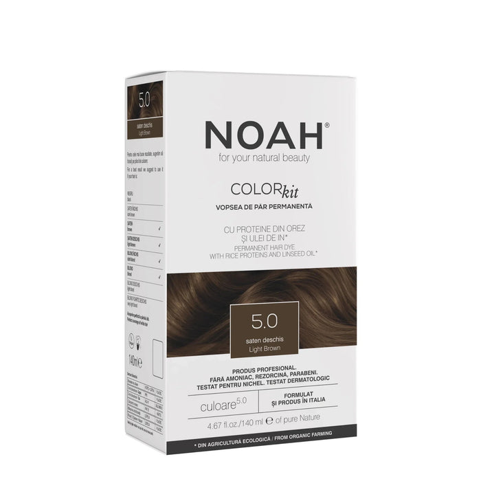 Vopsea permanentă de păr Noah COLORkit, nuanța 5.0 Light Brown, 140 ml