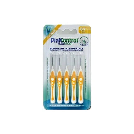 Scovilo Interdental Ideco PlaKontrol Flexi Brush 07, portocaliu, set 5 buc