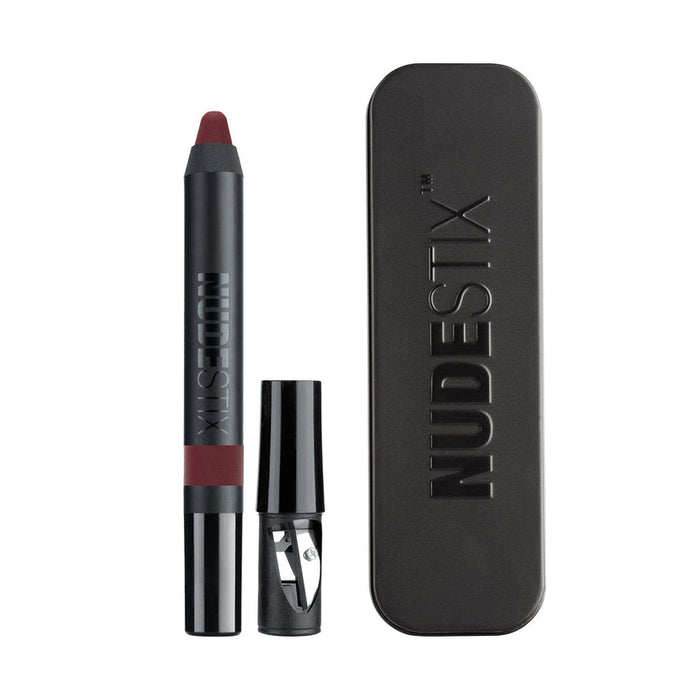 Creion de buze și fard de obraz Nudestix Intense Matte, 2-în-1, nuanța Corb, 2,5 g