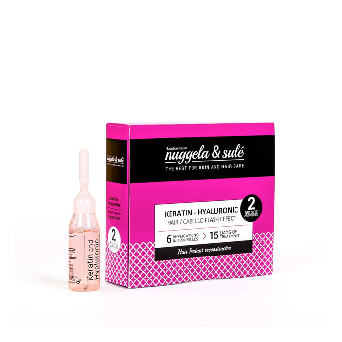 Set balsam de tratament pentru păr Nuggela & Sule Keratin Hyaluronic, reparare și întărire, pentru păr deteriorat, 2 buc, 10 ml