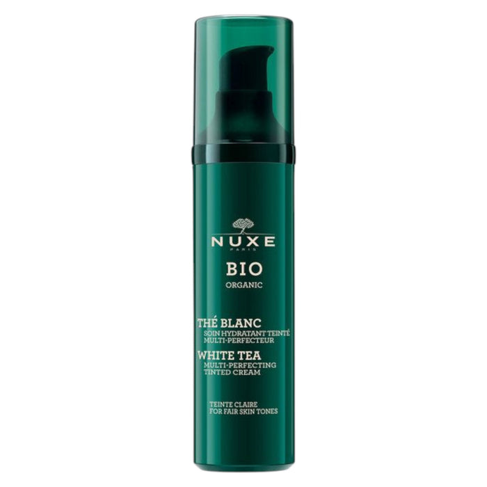 Cremă hidratantă colorată Nuxe Bio Organic White Tea, nuanța Teinte Claire, pentru ten deschis la culoare, 50 ml