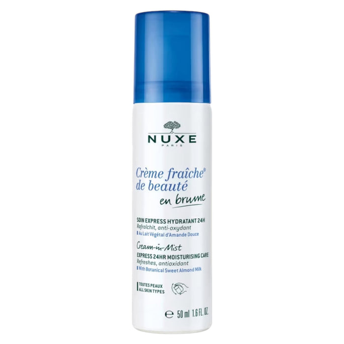 Spray hidratant pentru față Nuxe Crème fraîche de beauté en brume, 24 h, toate tipurile de ten, 50 ml