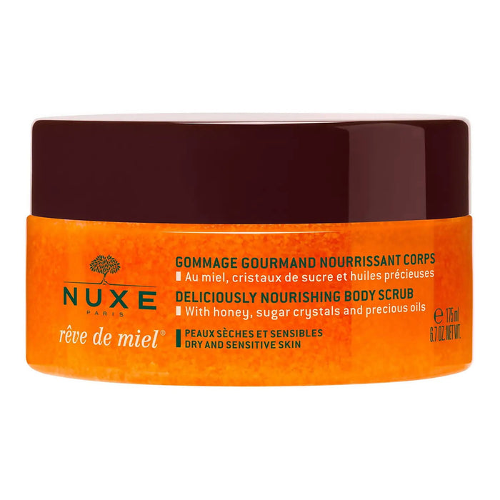 Exfoliant pentru corp Nuxe Rêve de Miel, nutritiv, vegan, pentru piele uscată și sensibilă, 175 ml