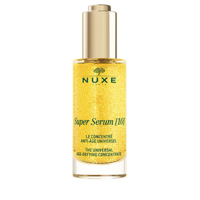 Ser de față Nuxe Super Serum [10], antiîmbătrânire, vegan, pentru față și gât, zi și noapte, 50 ml