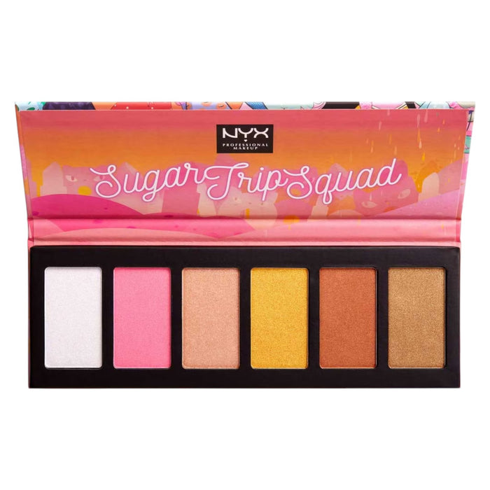 Paletă de iluminatoare Nyx Sugar Trip Squad, strălucitoare, nuanța 01, 30 g