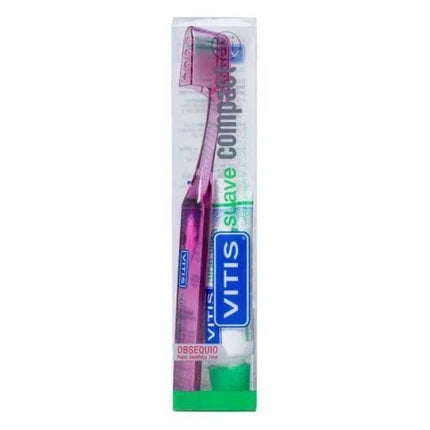 Periuță de dinți Vitis Compact Soft Aloe, roz