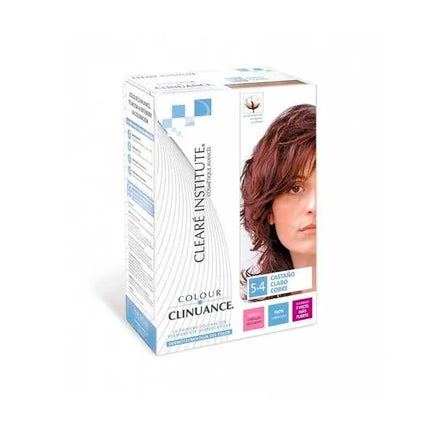 Vopsea de păr Clear Institute Colour Clinuance nuanța 54 Light Copper Chestnut, ambalaj 120g
