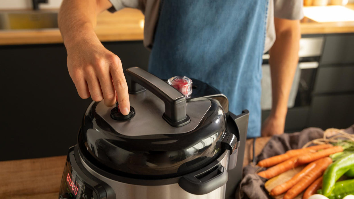 Oală electrică programabilă Cecotec Olla GM model H Deluxe Fry, 6 l, 27 moduri de gătire, negru/gri