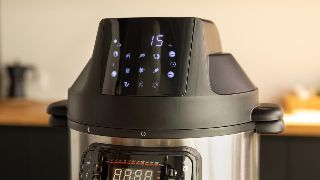 Oală electrică programabilă cu friteuză Cecotec Olla GM H Fry, 6 l, 27 de moduri de gătire, oțel