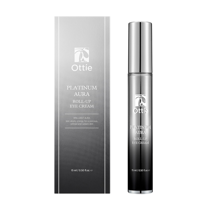 Cremă pentru ochi roll-on Ottie Platinum Aura, hidratantă și revitalizantă, de zi și de noapte, 15 ml