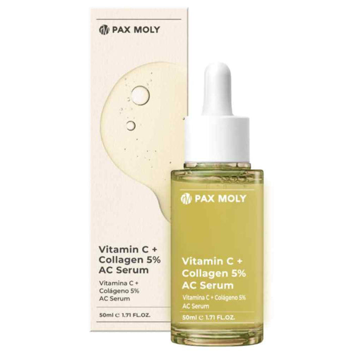 Ser de față PaxMoly AC Serum Vitamin C + Collagen 5%, hidratant și iluminator, zi și noapte, 50 ml