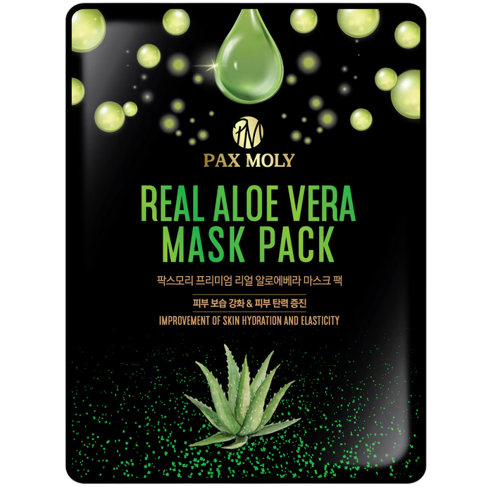 Mască facială PaxMoly Real Aloe Vera, pentru fermitate și elasticitate, hidratare, 25 ml