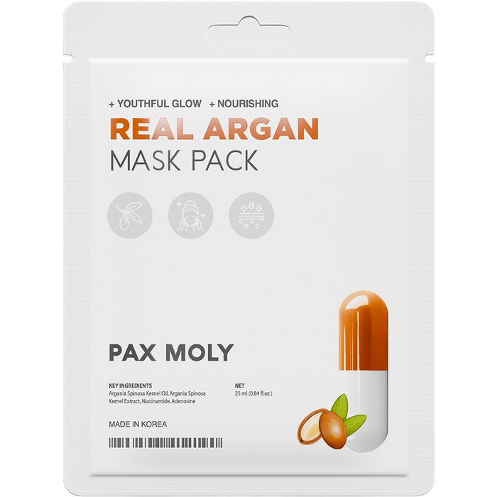 Mască facială PaxMoly Real Argan, hidratantă, hrănitoare, 25 ml