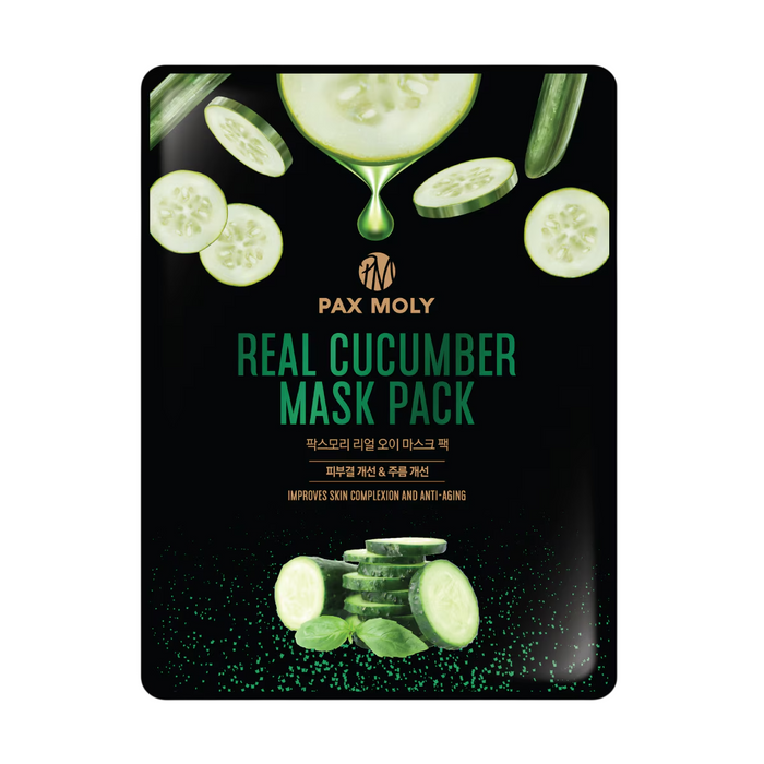Mască facială PaxMoly Real Cucumber, antiîmbătrânire, 25 ml