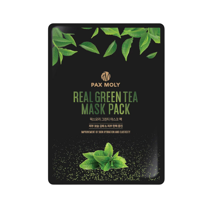 Mască facială PaxMoly Real Green Tea, pentru hidratare și elasticitate, 25 ml