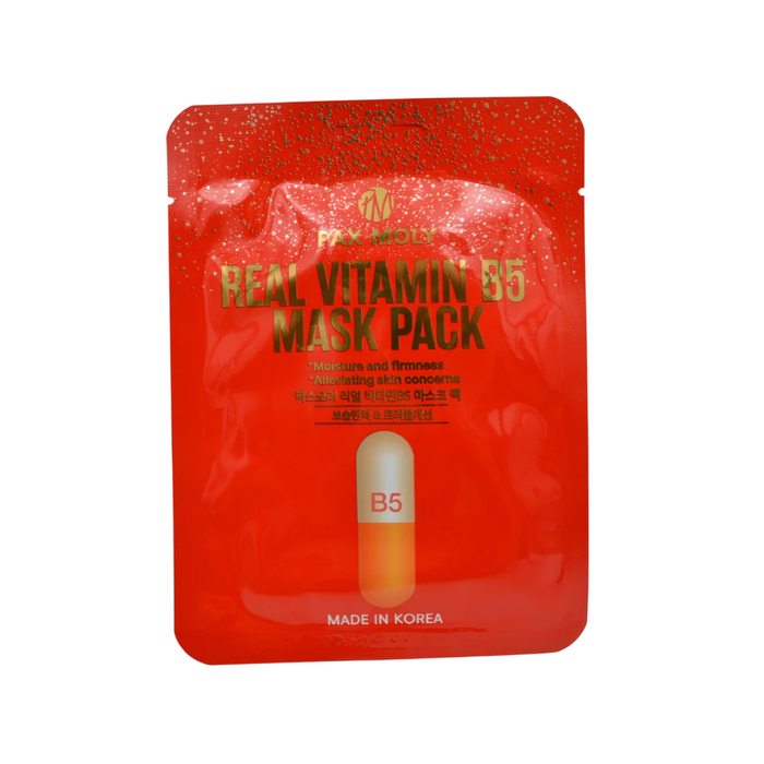 Mască facială PaxMoly Real Vitamin B5, hidratantă, calmantă, reparatoare, 25 ml