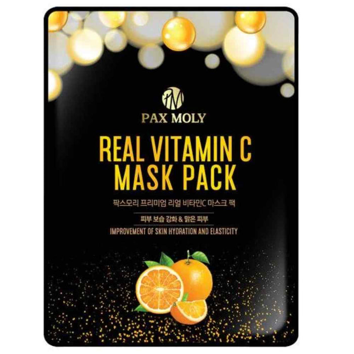 Mască facială PaxMoly Real Vitamin C, iluminatoare, antiîmbătrânire, 25 ml