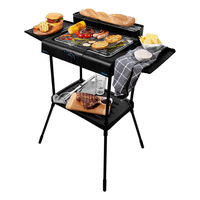 Grătar electric cu suport Cecotec PerfectSteak 4250 Stand, 2400 W, 3 niveluri, negru