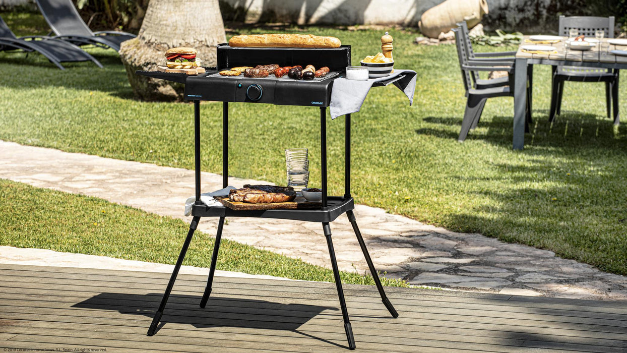 Grătar electric cu suport Cecotec PerfectSteak 4250 Stand, 2400 W, 3 niveluri, negru