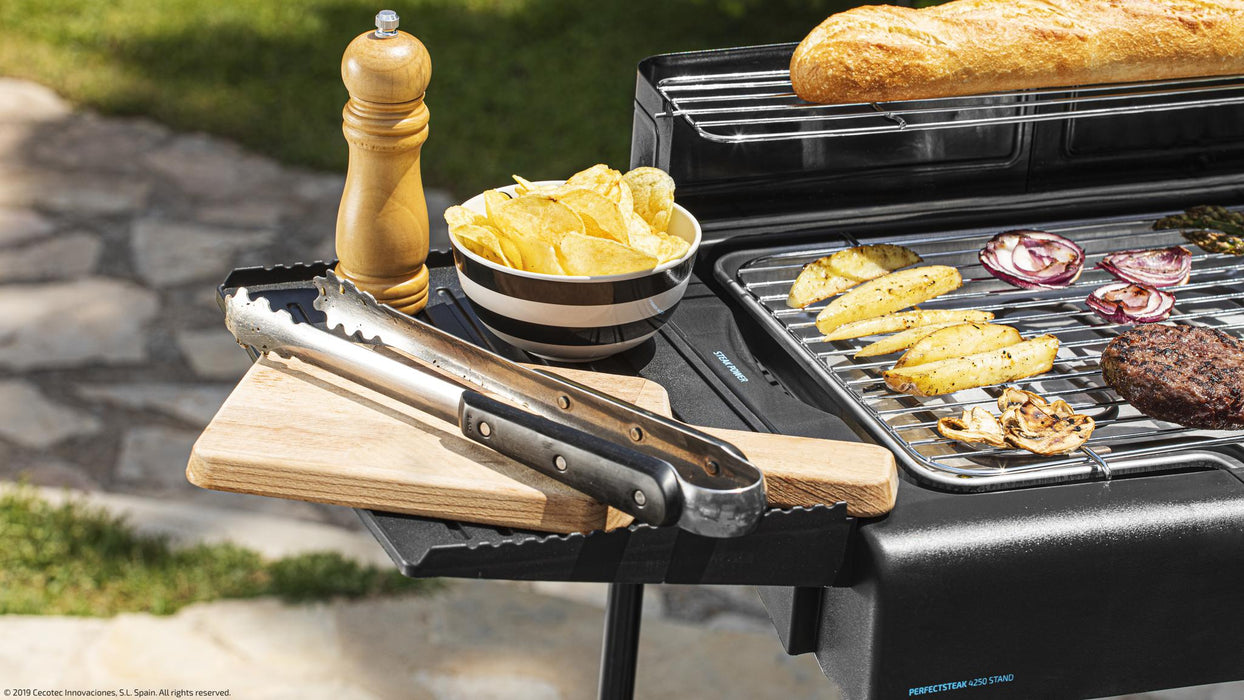 Grătar electric cu suport Cecotec PerfectSteak 4250 Stand, 2400 W, 3 niveluri, negru