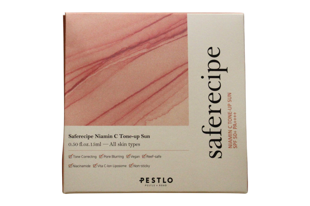 Cremă de protecție solară Pestelo Saferecipe Niamin C Tone-up Sun, pentru față, SPF 50+ PA++++, vegană, 50 ml