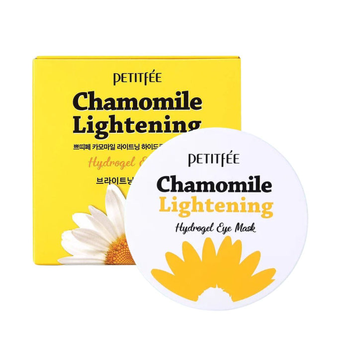 Plasturi hidrogel pentru ochi Petitfee Chamomile Lightening, iluminare, zi și noapte, 60 buc