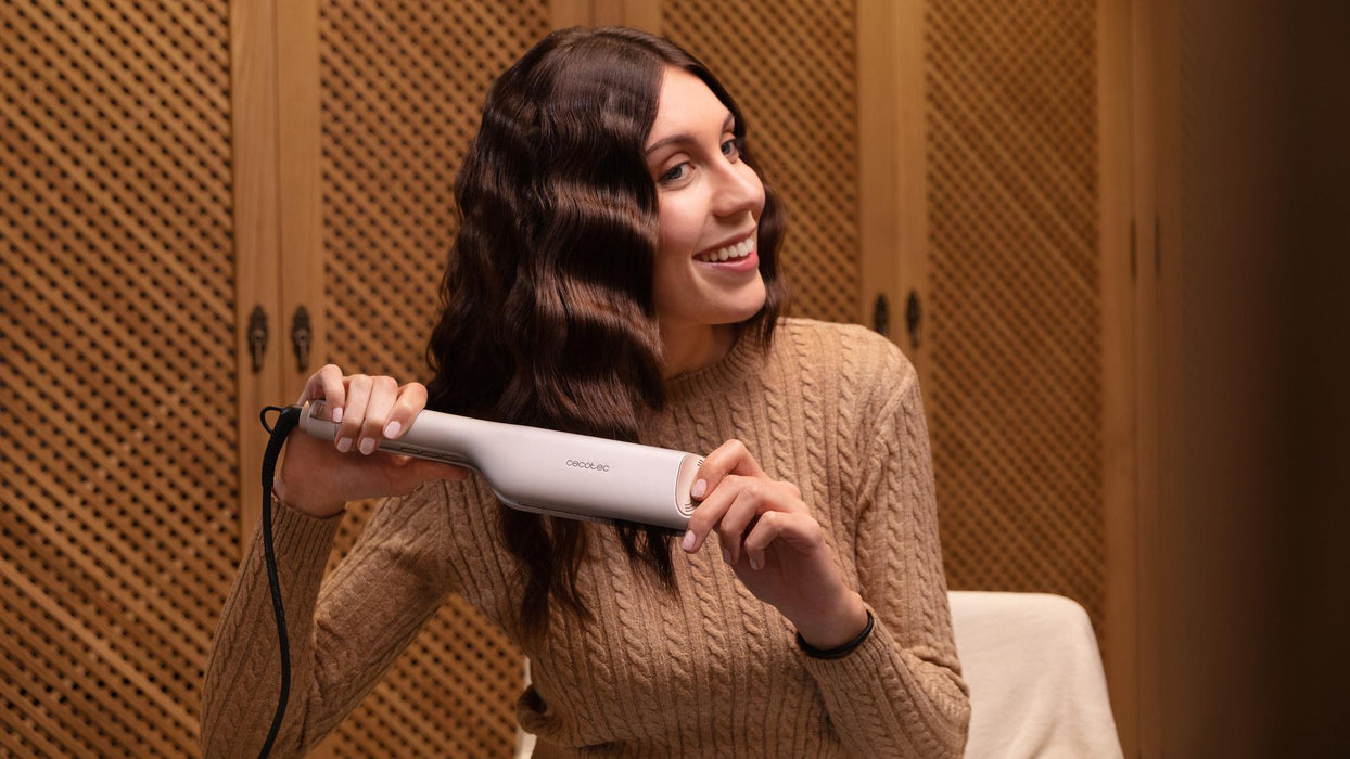 Ondulator de păr Cecotec RitualCare 2000 Summer Waves, 2 bare de 25 mm, 3 trepte de temperatură, înveliș ceramic cu turmalină
