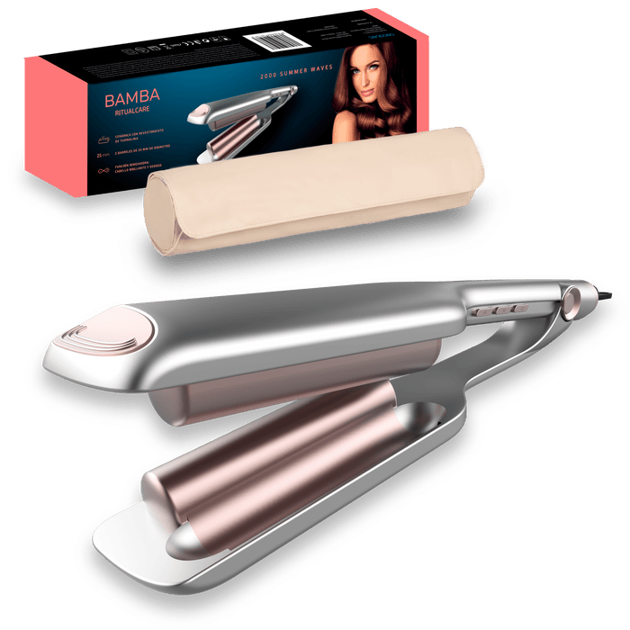 Ondulator de păr Cecotec RitualCare 2000 Summer Waves, 2 bare de 25 mm, 3 trepte de temperatură, înveliș ceramic cu turmalină