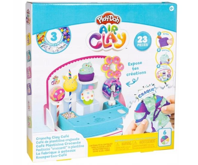 Set de modelare Hasbro Play-Doh Air Clay, Crunchy Clay Café, 23 de piese, 4+ ani