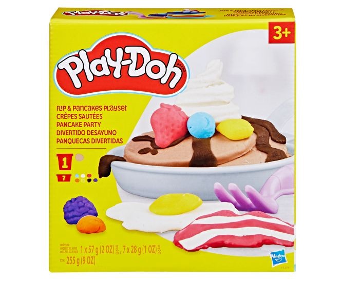 Set de plastilină Hasbro Play-Doh Kitchen Creations, Flip & Pancakes, 8 recipiente, 3+ ani