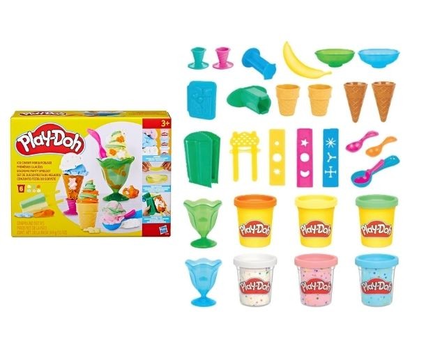 Set de joacă Hasbro Play-Doh Kitchen Creations Ice Cream Party, 3+ ani, 6 recipiente
