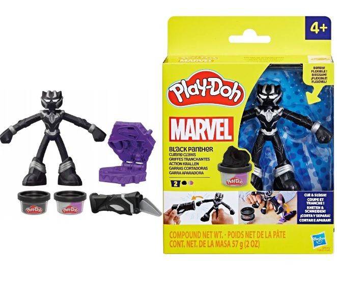 Set de plastilină Hasbro Play-Doh Marvel, Black Panther, 4+ ani