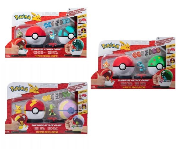 Joc Pokémon Jazwares Surprise Attack Game, diverse modele, 10 piese, 4+ ani