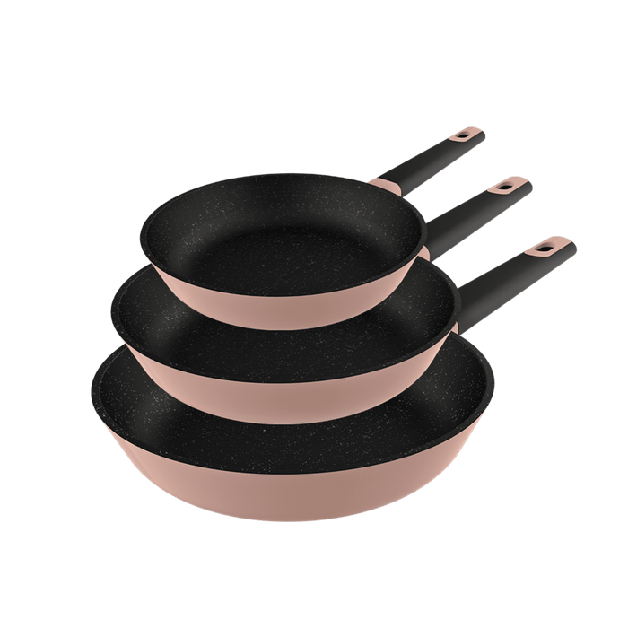 Set de tigăi Cecotec Polka Experience 18-22-26 Bucket Set Gravity, 18/22/26 cm, aluminiu turnat, bază de 5 mm