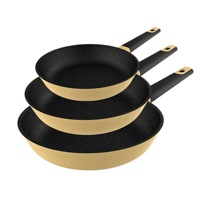 Set de tigăi Cecotec Polka Experience 20-24-28 Bucket Set Vulcano, 20/24/28 cm, aluminiu, compatibil cu inducția