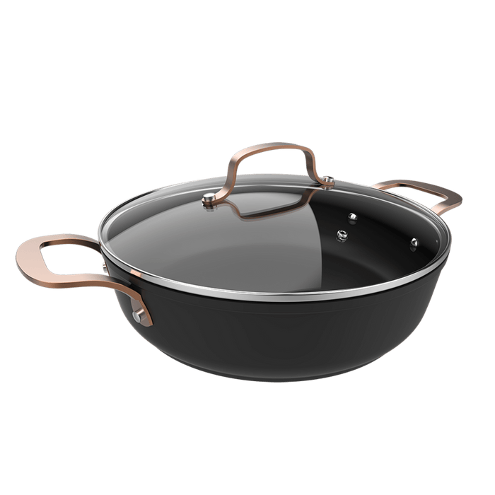 Cratită joasă Cecotec Polka Fantasy 28 Low Pot Golden, 4,1 l, 28 cm, aluminiu forjat