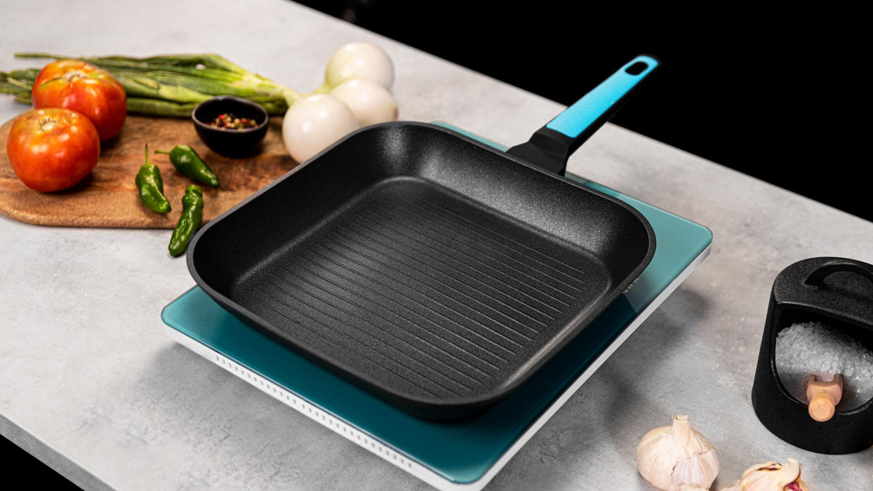 Tigaie grill Cecotec Polka Platinum 28 Grill Thunder, 28 cm, 6 straturi, bază de 5 mm
