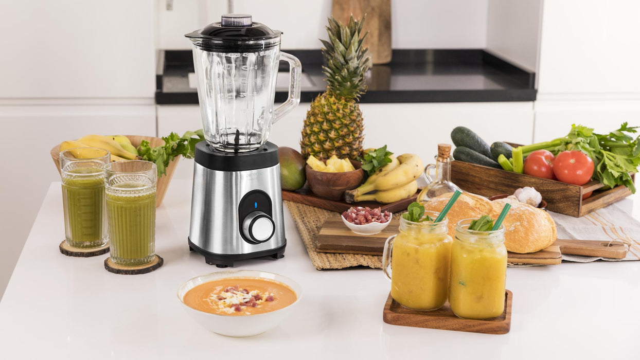 Blender cu cană Cecotec Power Black Titanium 1800MAX Inox Pro, 1,5 l, 1000 W, 5 trepte, inox