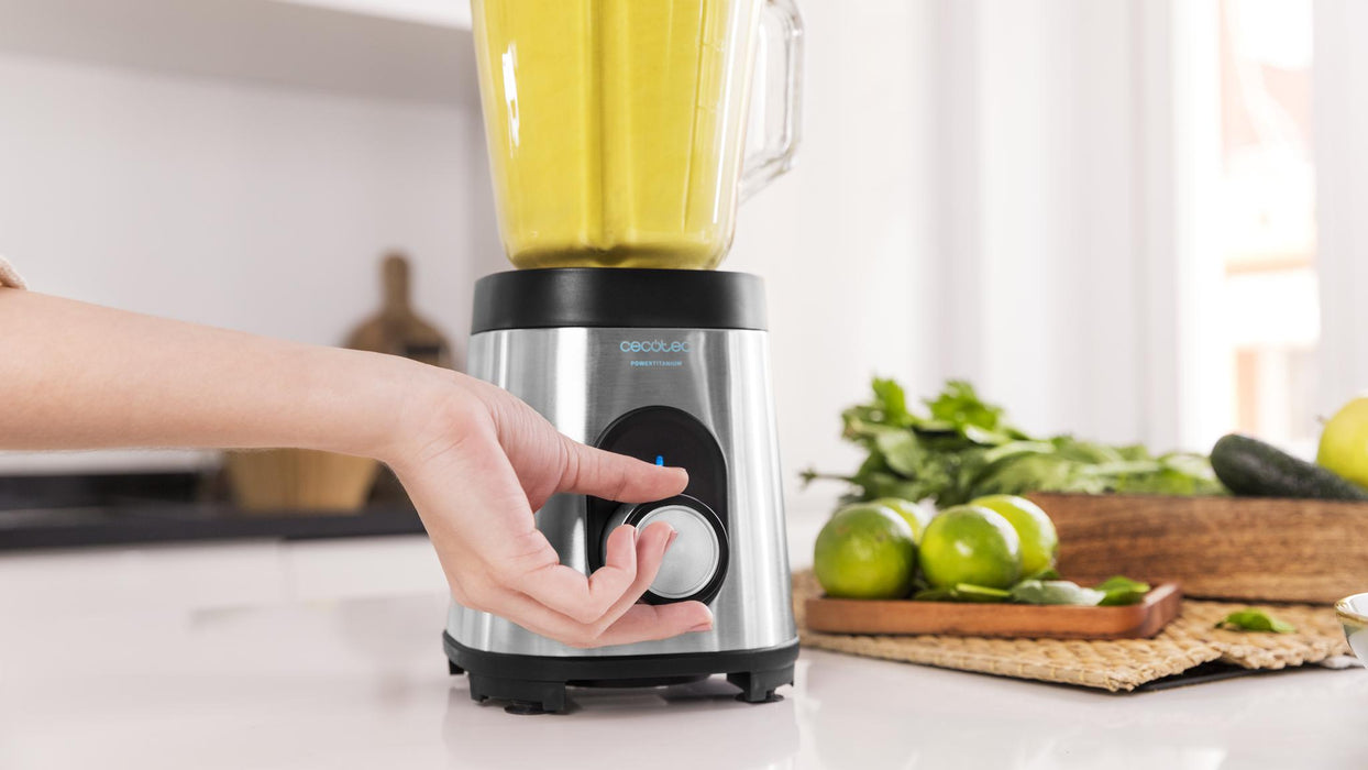 Blender cu cană Cecotec Power Black Titanium 1800MAX Inox Pro, 1,5 l, 1000 W, 5 trepte, inox