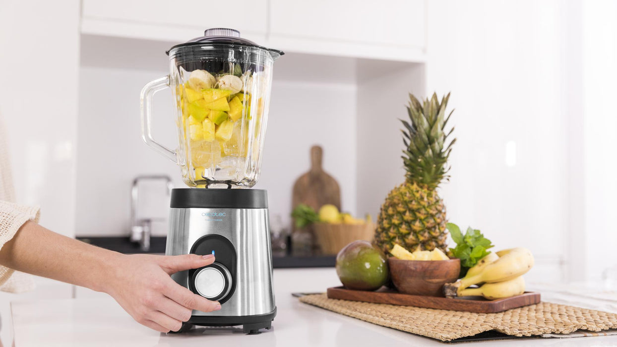 Blender cu cană Cecotec Power Black Titanium 1800MAX Inox Pro, 1,5 l, 1000 W, 5 trepte, inox