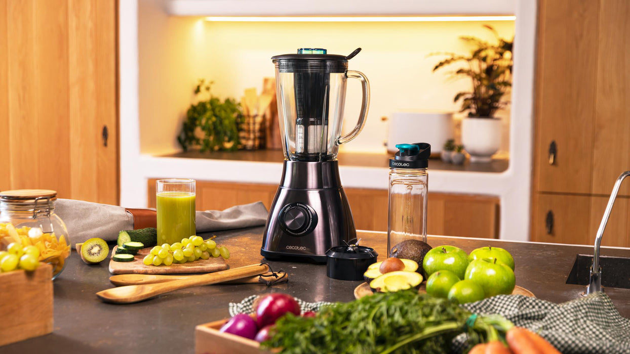Blender cu vas Cecotec Power Black Titanium 2500MAX Go, 2500 W, vas de 1,8 l, 5 viteze, negru