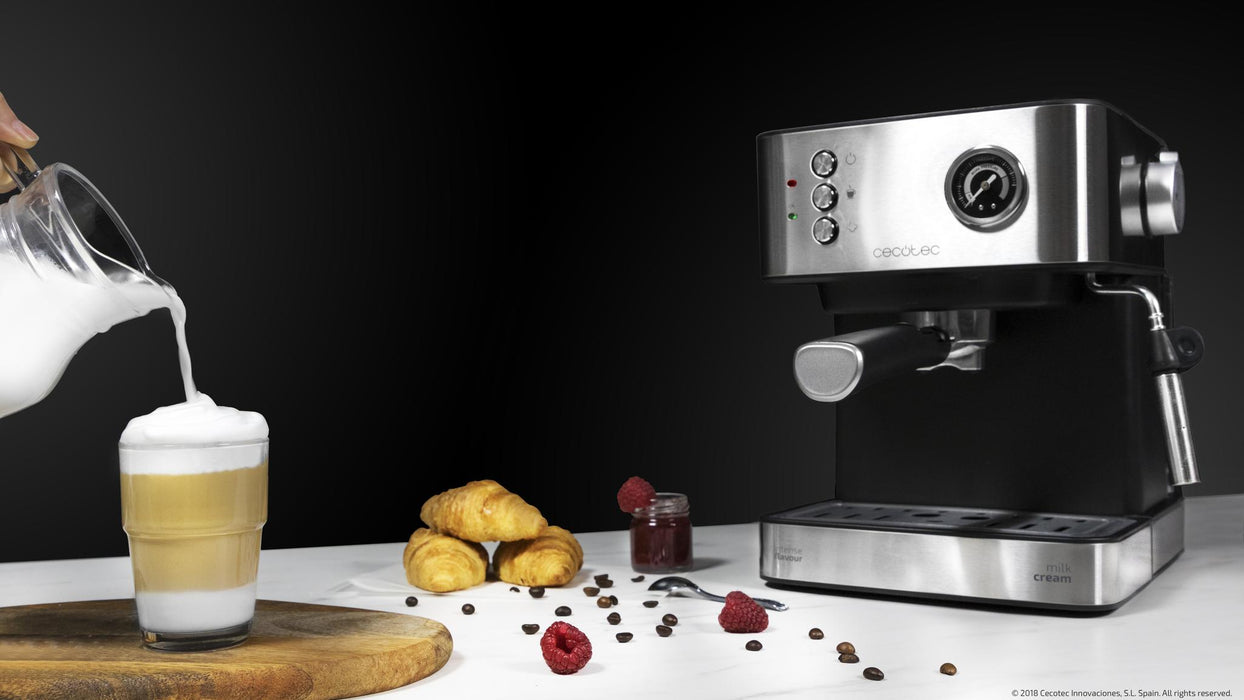 Espressor Cecotec Power Espresso 20 Matic Professionale, 850 W, 20 bari, rezervor 1,5 l, oțel