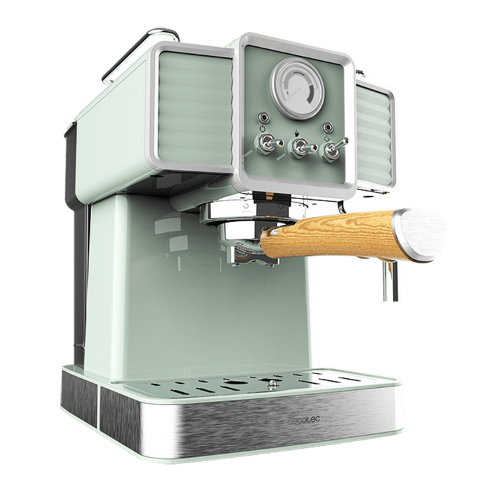 Espressor Cecotec Power Espresso 20 Tradizionale Light Green, 1350 W, 20 bari, rezervor 1,5 l, verde