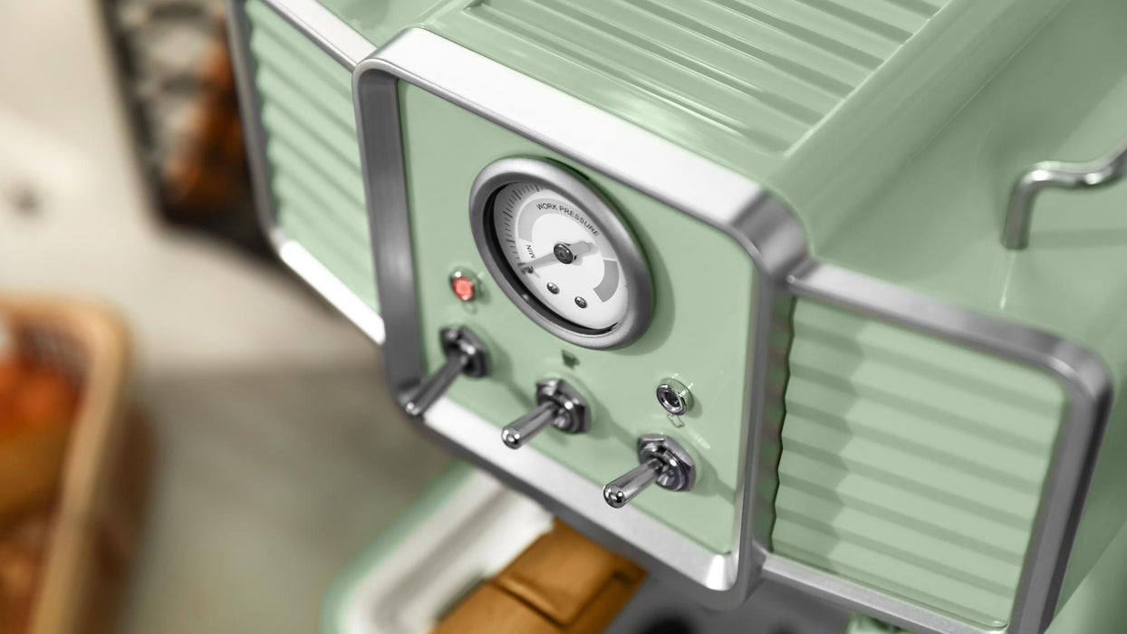 Espressor Cecotec Power Espresso 20 Tradizionale Light Green, 1350 W, 20 bari, rezervor 1,5 l, verde