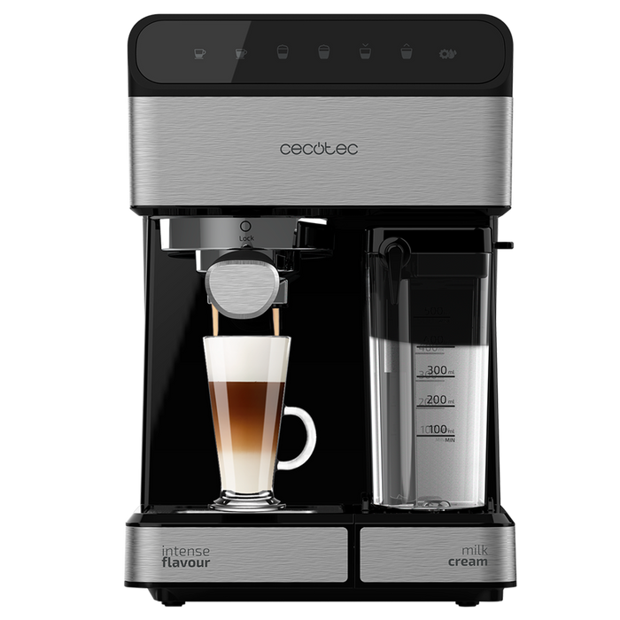 Espressor semiautomat Cecotec Power Instant-ccino 20 Touch Serie Nera, 20 bar, 1350 W, rezervor 1,4 l