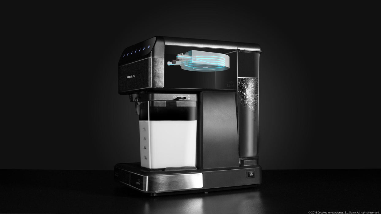 Espressor semiautomat Cecotec Power Instant-ccino 20 Touch Serie Nera, 20 bar, 1350 W, rezervor 1,4 l