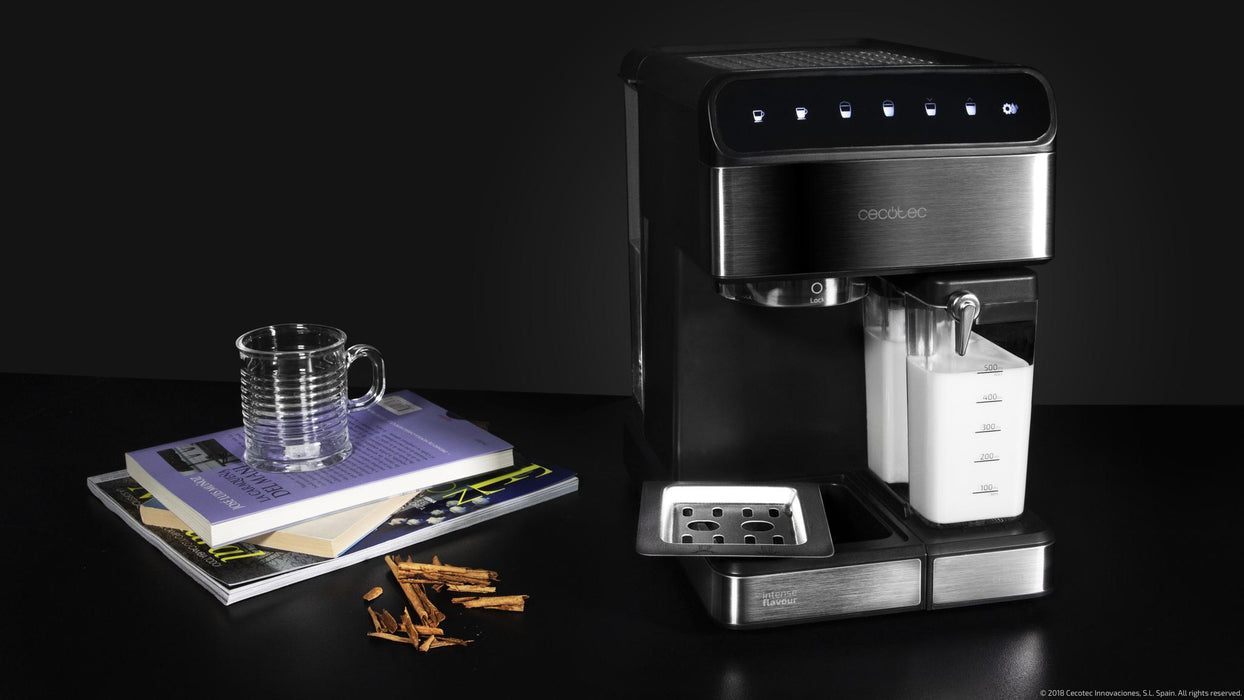 Espressor semiautomat Cecotec Power Instant-ccino 20 Touch Serie Nera, 20 bar, 1350 W, rezervor 1,4 l