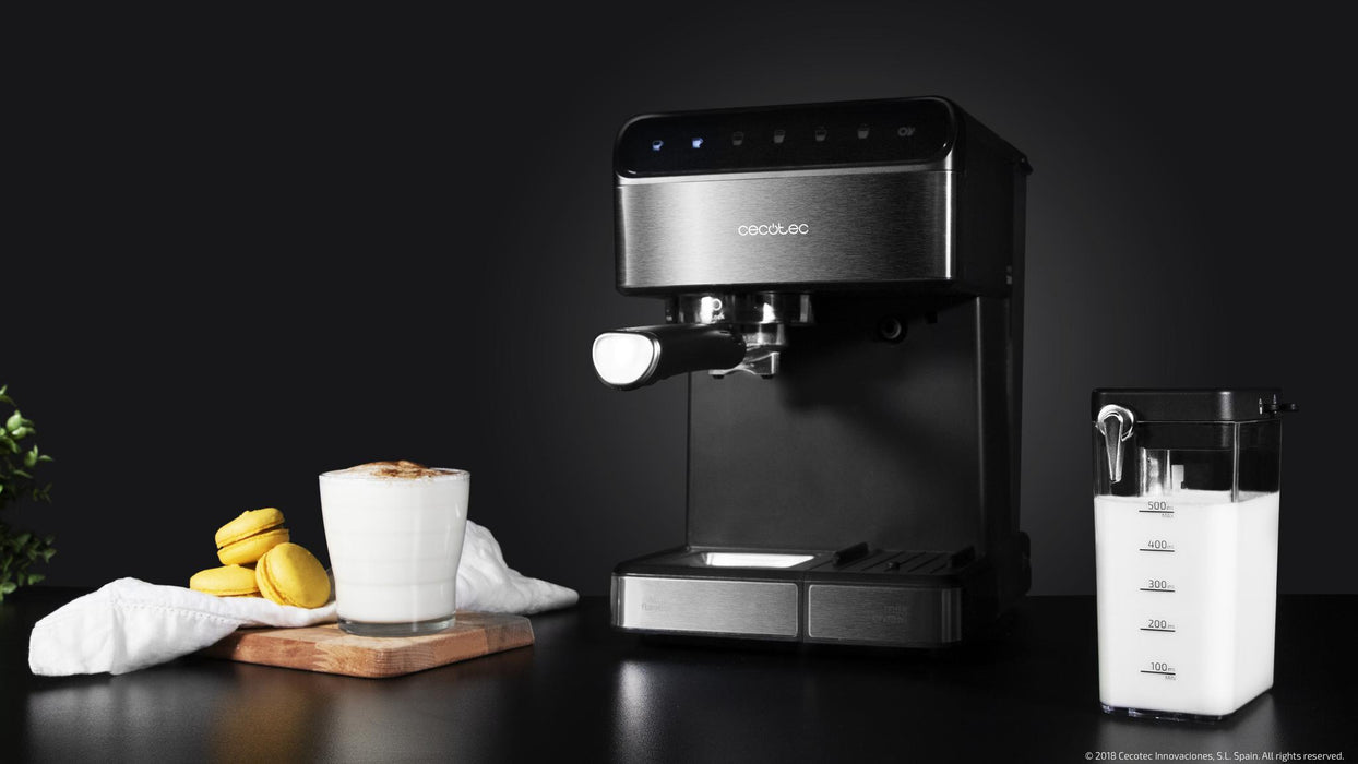 Espressor semiautomat Cecotec Power Instant-ccino 20 Touch Serie Nera, 20 bar, 1350 W, rezervor 1,4 l