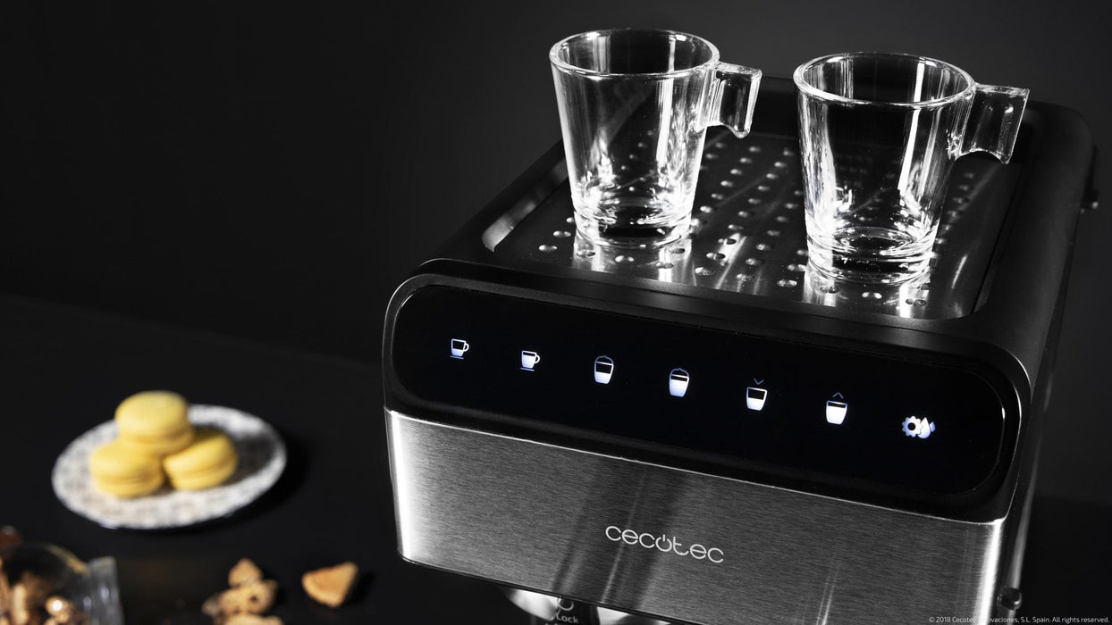 Espressor semiautomat Cecotec Power Instant-ccino 20 Touch Serie Nera, 20 bar, 1350 W, rezervor 1,4 l